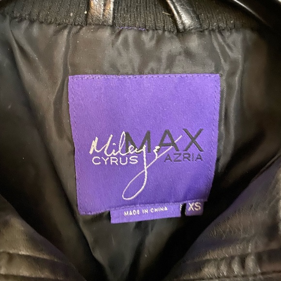 Miley Cyrus Black Faux Leather Jacket Girls XS - Picture 12 of 14